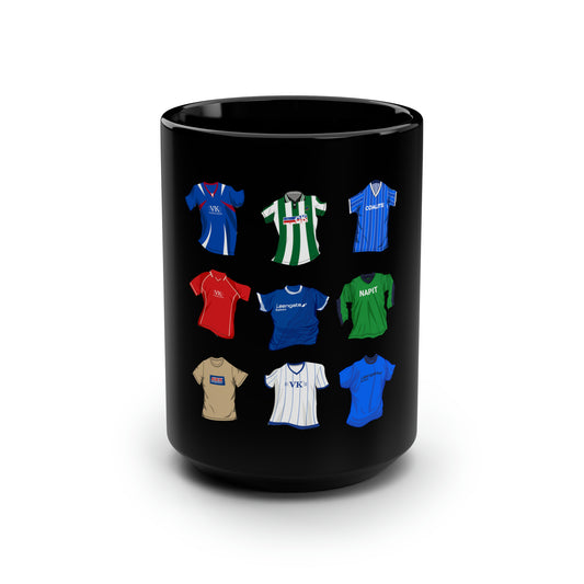 Chesterfield fc iconic kits Black Mug, 15oz