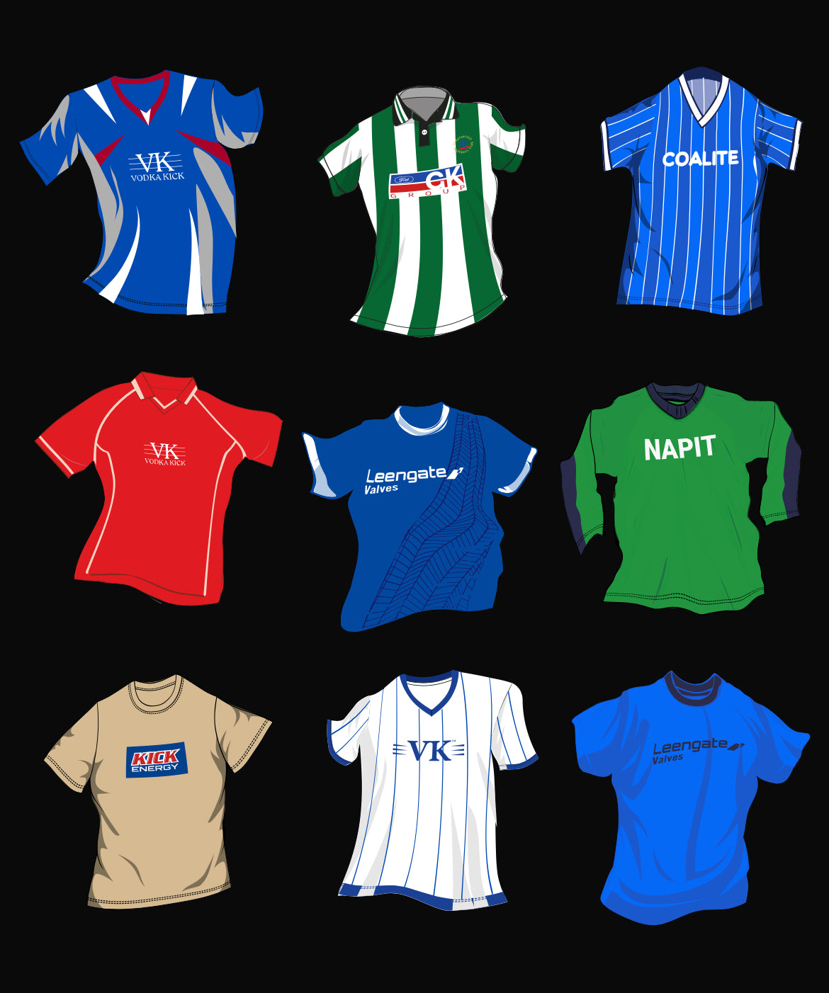 Chesterfield FC - "9 iconic shirts" Tee